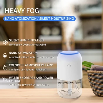 ELOOLE Mini Air Humidifier Battery Rechargeable Aroma Essential Oil Diffuser USB Fogger Mist Maker Portable with Night Lamp
ELOOLE Mini Air Humidifier Battery Rechargeable Aroma Essential Oil Diffuser USB Fogger Mist Maker Portable with Night Lamp