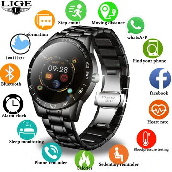 LIGE New Smart watch Men and Sports watch LED Screen waterproof fitness Tracker Suitable for Android iOS pedometer Smart watch
LIGE New Smart watch Men and Sports watch LED Screen waterproof fitness Tracker Suitable for Android iOS pedometer Smart watch