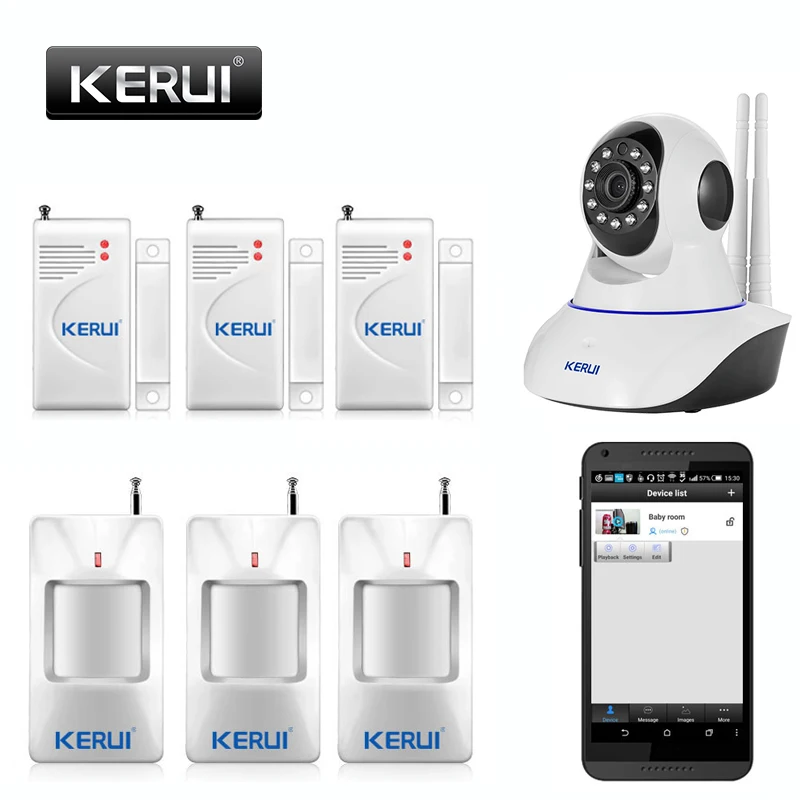 

Wifi IP Camera Alarm System Home Security with PIR Motion Sensor, wireless App Controled With Night Infrared Lignt