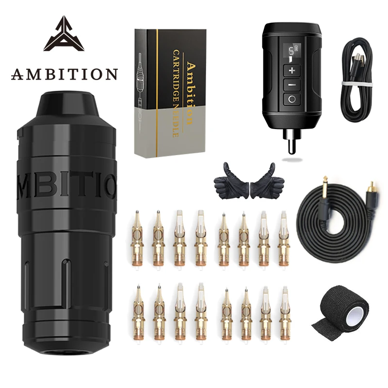 Ambition Professional wireless battery tattoo Kits Permanent Makeup Rotary Pen Tattoo Machine Set LCD Power Supply
Ambition Professional wireless battery tattoo Kits Permanent Makeup Rotary Pen Tattoo Machine Set LCD Power Supply