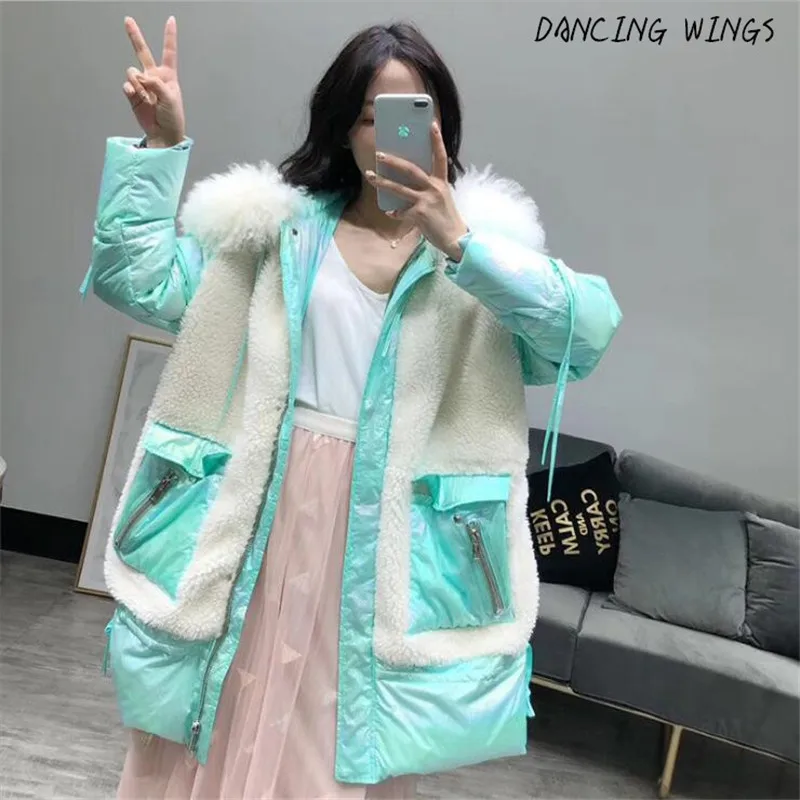 Fashion Mongolia Sheep Fur Collar Feather Jacket woman Winter Coat 2019 New Patchwork Lamb Wool 90% White Duck Down Coat Women
Fashion Mongolia Sheep Fur Collar Feather Jacket woman Winter Coat 2019 New Patchwork Lamb Wool 90% White Duck Down Coat Women
