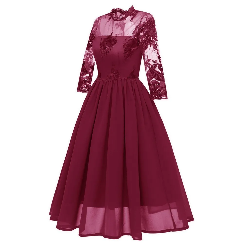 Christmas Women Embroidery Mesh Midi Dresses Lace Neck Chiffon Vintage Dress Elegant Party Floral Dress Vestidos de fiesta
Christmas Women Embroidery Mesh Midi Dresses Lace Neck Chiffon Vintage Dress Elegant Party Floral Dress Vestidos de fiesta