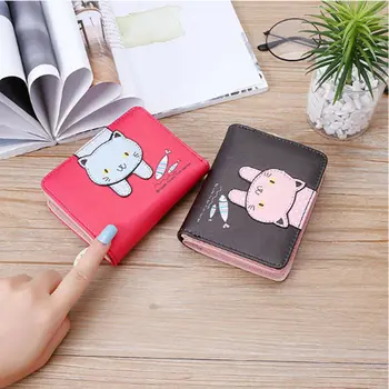 Women Girls Short Small Money Purse Cute Cat Wallet Leather Three-Layer Zipper Folding Coin Card Holder
Women Girls Short Small Money Purse Cute Cat Wallet Leather Three-Layer Zipper Folding Coin Card Holder