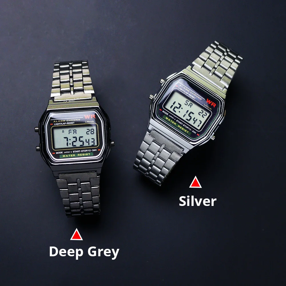 Часы наручные мужские с цифровым дисплеем электронные в ретро стиле цвет
