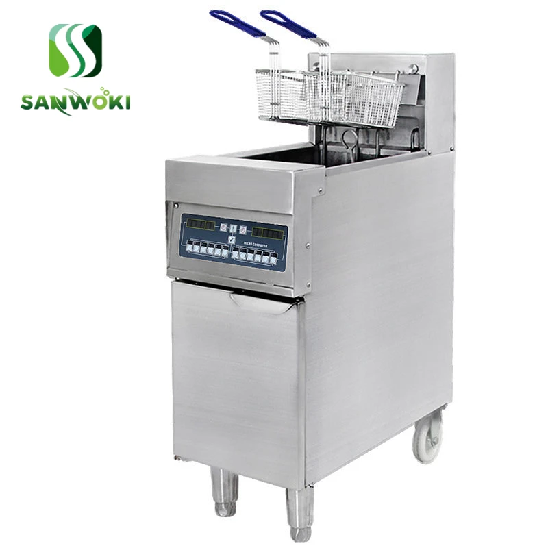 Commercial Electric deep fryer with 2 frying basket 33L Digital control Vertical Eelctric Frying Machine
Commercial Electric deep fryer with 2 frying basket 33L Digital control Vertical Eelctric Frying Machine