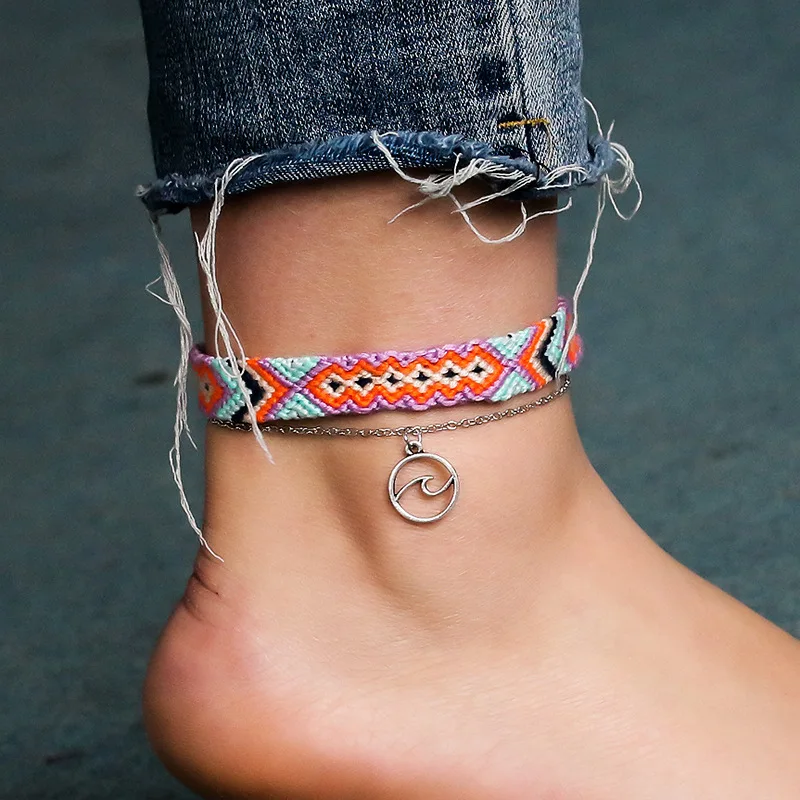Boho Handmade Rope Weave Anklets Double-layer Round Hollow-out Pendant Ankle Breclet for Women Summer Beach Braided Rope Jewelry
Boho Handmade Rope Weave Anklets Double-layer Round Hollow-out Pendant Ankle Breclet for Women Summer Beach Braided Rope Jewelry