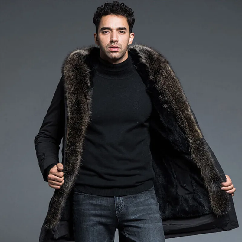 Real Fur Parka Homme Winter Jacket Men 2018 Warm Natural Rabbit Raccoon Fur Collar Coat Thick Warm Hooded Parkas Male Overcoat
Real Fur Parka Homme Winter Jacket Men 2018 Warm Natural Rabbit Raccoon Fur Collar Coat Thick Warm Hooded Parkas Male Overcoat