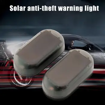 Car Fake Security Light Solar Powered Simulated Dummy Anti-Theft Wireless Alarm Flashing Imitation LED Lamp Warning Caution O8R7