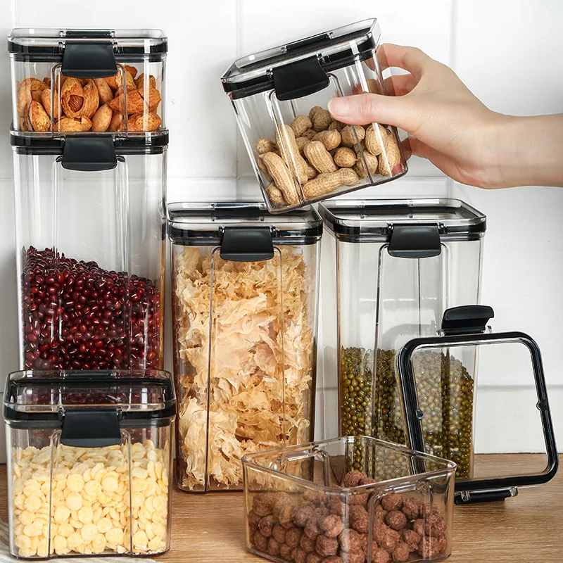 700/1300/1800ML 4pc Food Storage Container Plastic Kitchen Refrigerator Noodle Box Multigrain Storage Tank Transparent Sealed C
700/1300/1800ML 4pc Food Storage Container Plastic Kitchen Refrigerator Noodle Box Multigrain Storage Tank Transparent Sealed C