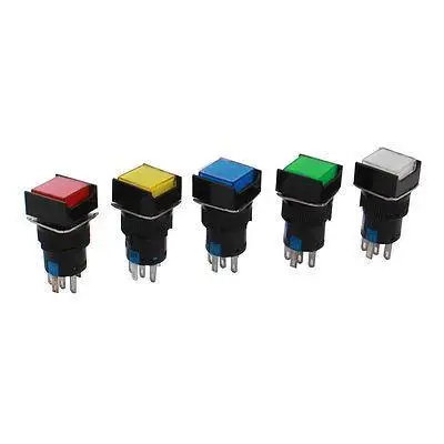5PCS DC24V Assorted Colore Lamp SPDT Momentary Square Pushbutton Switch 16mm
5PCS DC24V Assorted Colore Lamp SPDT Momentary Square Pushbutton Switch 16mm