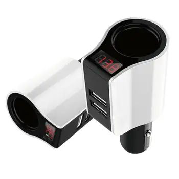 Portable Dual USB Car Charger Adapter Voltage Display Cigarette Lighter Socket Auto Vehicle Metal Charger For Smart Phone/Tablet
Portable Dual USB Car Charger Adapter Voltage Display Cigarette Lighter Socket Auto Vehicle Metal Charger For Smart Phone/Tablet