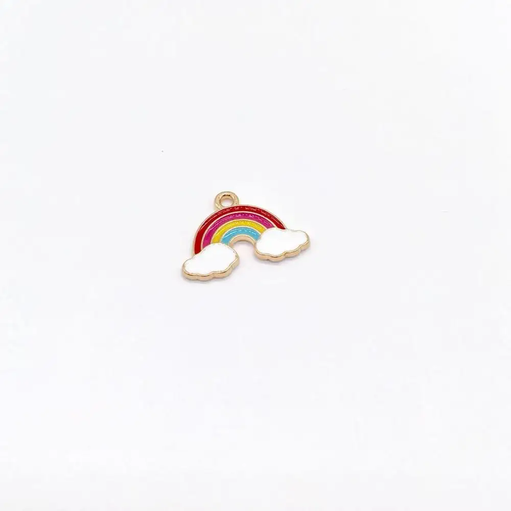 Fashion 2 pcs enamel rainbow charms metal cloud Pendants fit DIY bracelet necklace earring Jewelry Making | Украшения и