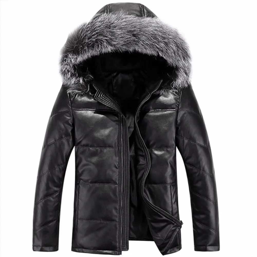 Nice Tide Down Jacket Men Faux Leather Jacket Male Winter Coat Jackets Windproof Warm Faux Fur Collar
Nice Tide Down Jacket Men Faux Leather Jacket Male Winter Coat Jackets Windproof Warm Faux Fur Collar