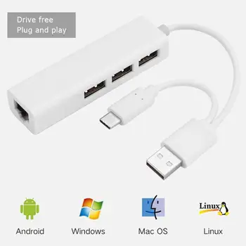 Durable USB Hubs Delicate Design 3 Ports USB Adapter USB 2.0 HUB Type C to RJ45 Ethernet Gigabit LAN Adapter Wire
Durable USB Hubs Delicate Design 3 Ports USB Adapter USB 2.0 HUB Type C to RJ45 Ethernet Gigabit LAN Adapter Wire