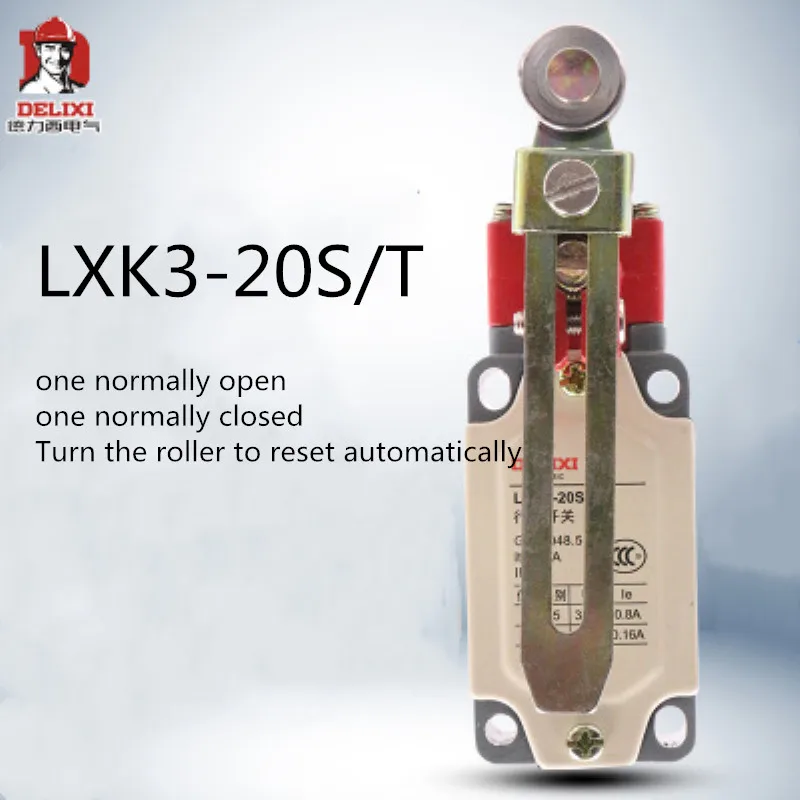 DeLIXI limit switch with roller contact-type switch DeLIXI LXK3-20S/T automatic reset normally open and normally closed
DeLIXI limit switch with roller contact-type switch DeLIXI LXK3-20S/T automatic reset normally open and normally closed