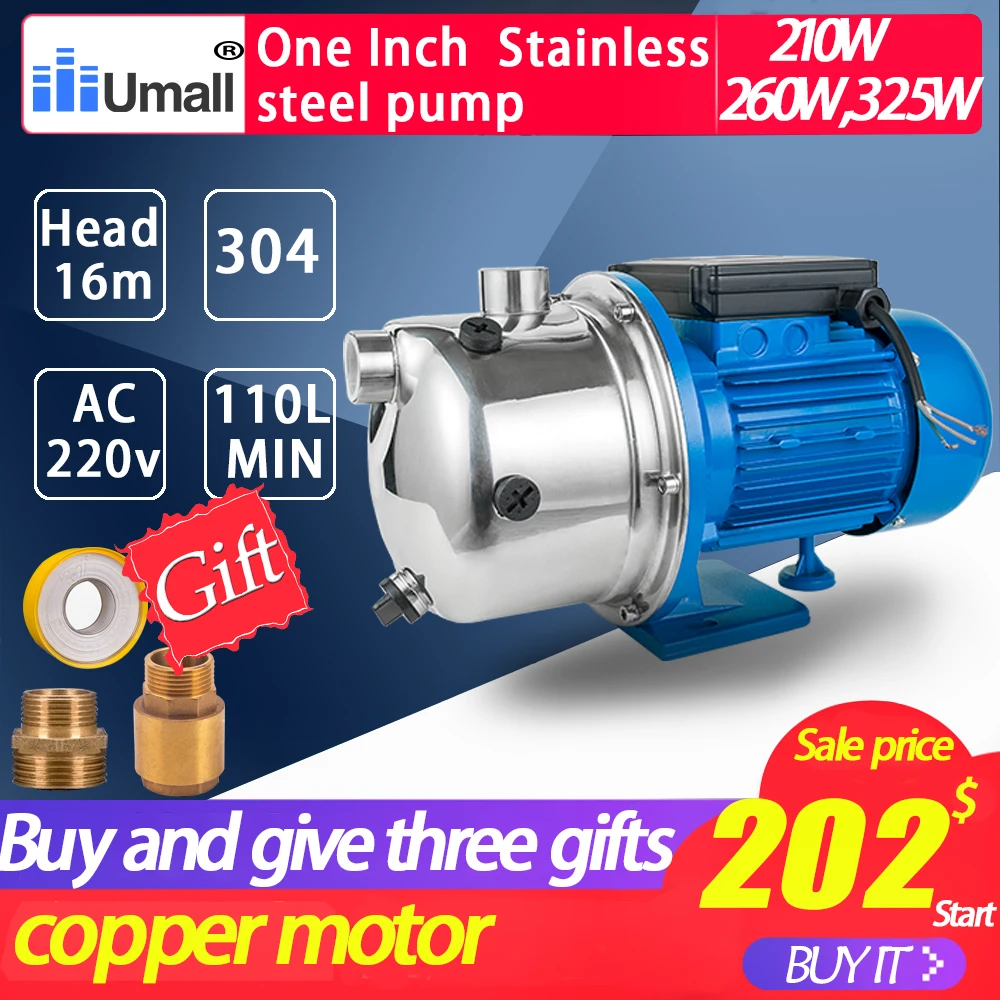 JETS100 Stainless Steel Booster Water Pump 1HP High Pressure lift food grade clean ss impeller electrical water Pump 220v
JETS100 Stainless Steel Booster Water Pump 1HP High Pressure lift food grade clean ss impeller electrical water Pump 220v