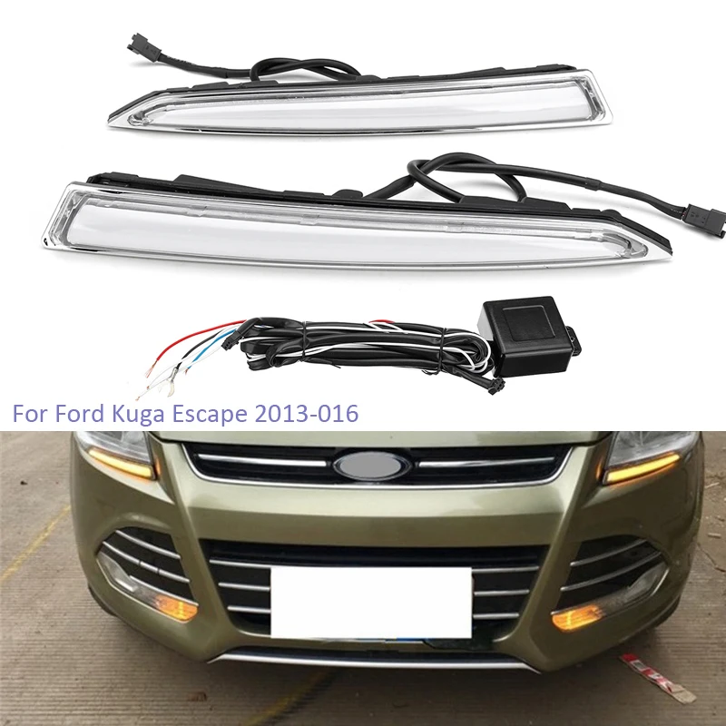 YTCLIN LED DRL Daytime Running Light for Ford Kuga Escape 2013 2014 2015 2016 Fog Lamp with Yellow Turning Signal Functions
YTCLIN LED DRL Daytime Running Light for Ford Kuga Escape 2013 2014 2015 2016 Fog Lamp with Yellow Turning Signal Functions