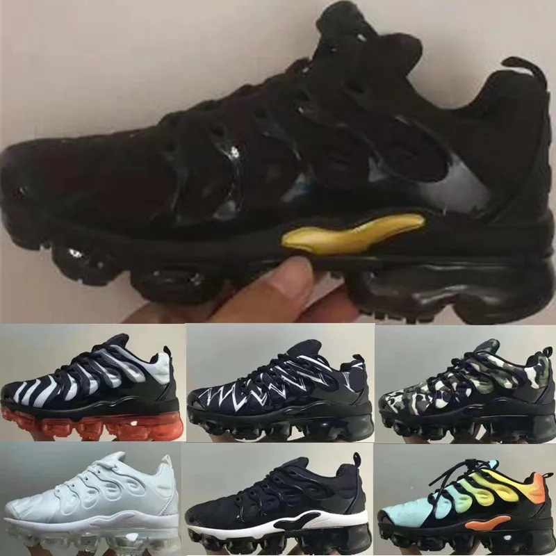 

2018 Wholesale Tn Plus Children Running Shoes Triple Black Siren Red Run Trainers Boy Girl Young Kid Sport Sneaker Size 28-35