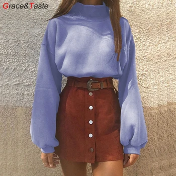 Grace Temperament OL commuter long sleeve top women's hoodie top purple turtleneck warmth versatile loose fleece hoodie tops
Grace Temperament OL commuter long sleeve top women's hoodie top purple turtleneck warmth versatile loose fleece hoodie tops