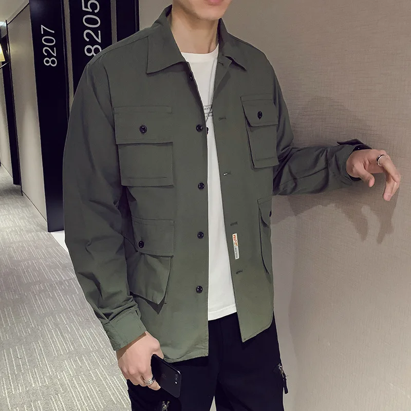 Autumn New Style Japanese-style Tooling Jacket Men's Pure Cotton Retro Multi-pockets Loose Casual Coat Men's Doubled Linc-
Autumn New Style Japanese-style Tooling Jacket Men's Pure Cotton Retro Multi-pockets Loose Casual Coat Men's Doubled Linc-