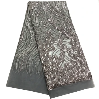 New Fashion French Style sequins Nigeria Bridal Embroidered Tulle Beaded Fabric African Laces 03
New Fashion French Style sequins Nigeria Bridal Embroidered Tulle Beaded Fabric African Laces 03