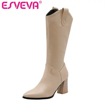 ESVEVA 2020 Shoes Women Knee-high Boots Square High Heel Elegant PU Leather Boots Shoes Size 34-43 Winter Motorcycle Boots
ESVEVA 2020 Shoes Women Knee-high Boots Square High Heel Elegant PU Leather Boots Shoes Size 34-43 Winter Motorcycle Boots