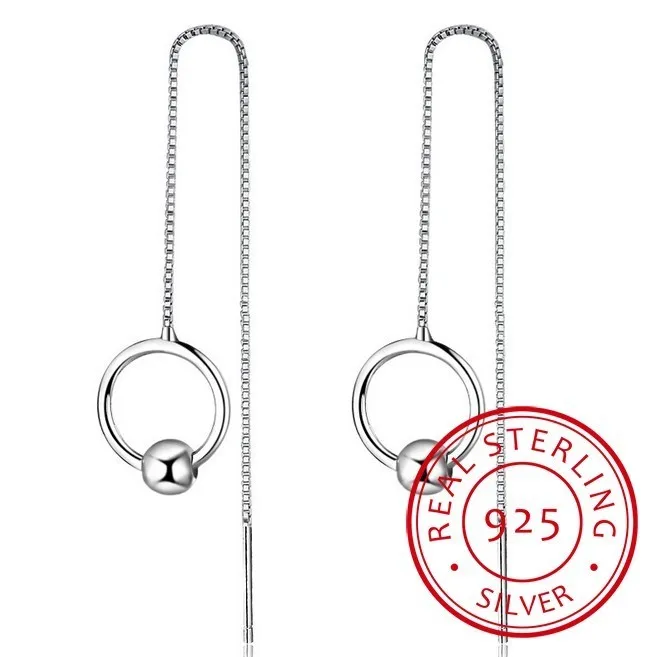 New 100% 925 Sterling Silver Circle & Ball Drop Earrings Long Chain Tassel Earrings For Women Girls Trendy Jewelry
New 100% 925 Sterling Silver Circle & Ball Drop Earrings Long Chain Tassel Earrings For Women Girls Trendy Jewelry