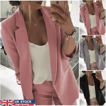 Casual Solid Women Long Sleeve Jacket Coat Notched Collar Blazer Jacket Khaki Female Suit Autumn 2019 high quality Jackets New
Casual Solid Women Long Sleeve Jacket Coat Notched Collar Blazer Jacket Khaki Female Suit Autumn 2019 high quality Jackets New