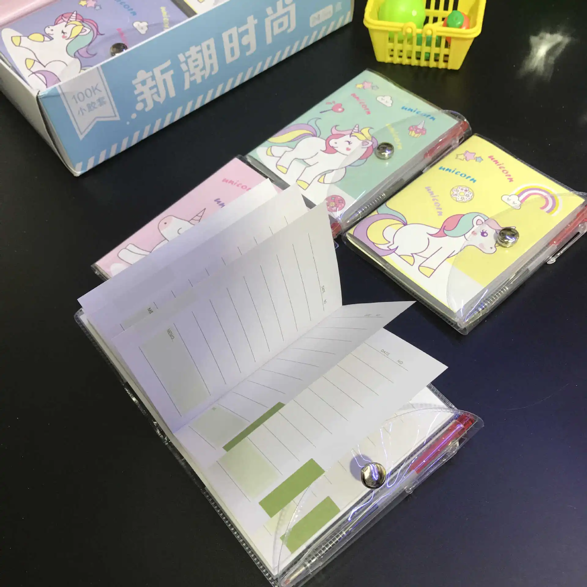 

1PC Cute Unicorn Memo Pad Cartoon Notepads With Pen For Kids Girls Gift Writing Sticky Notes Office Stationery School Supplies