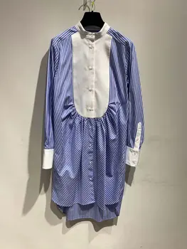 Women Dress 2020 Spring and Summer New Round Neck Stitching Striped Long-sleeved Dress Women
Women Dress 2020 Spring and Summer New Round Neck Stitching Striped Long-sleeved Dress Women