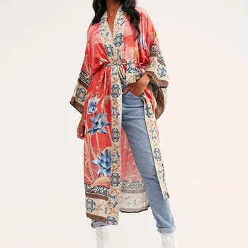 FORERUN Women Beach Cloak Print Cover Up Long Maxi Wrap Dress Summer Multi Kimono Cardigan Pareo Beachwear Saida De Praia Longa
FORERUN Women Beach Cloak Print Cover Up Long Maxi Wrap Dress Summer Multi Kimono Cardigan Pareo Beachwear Saida De Praia Longa