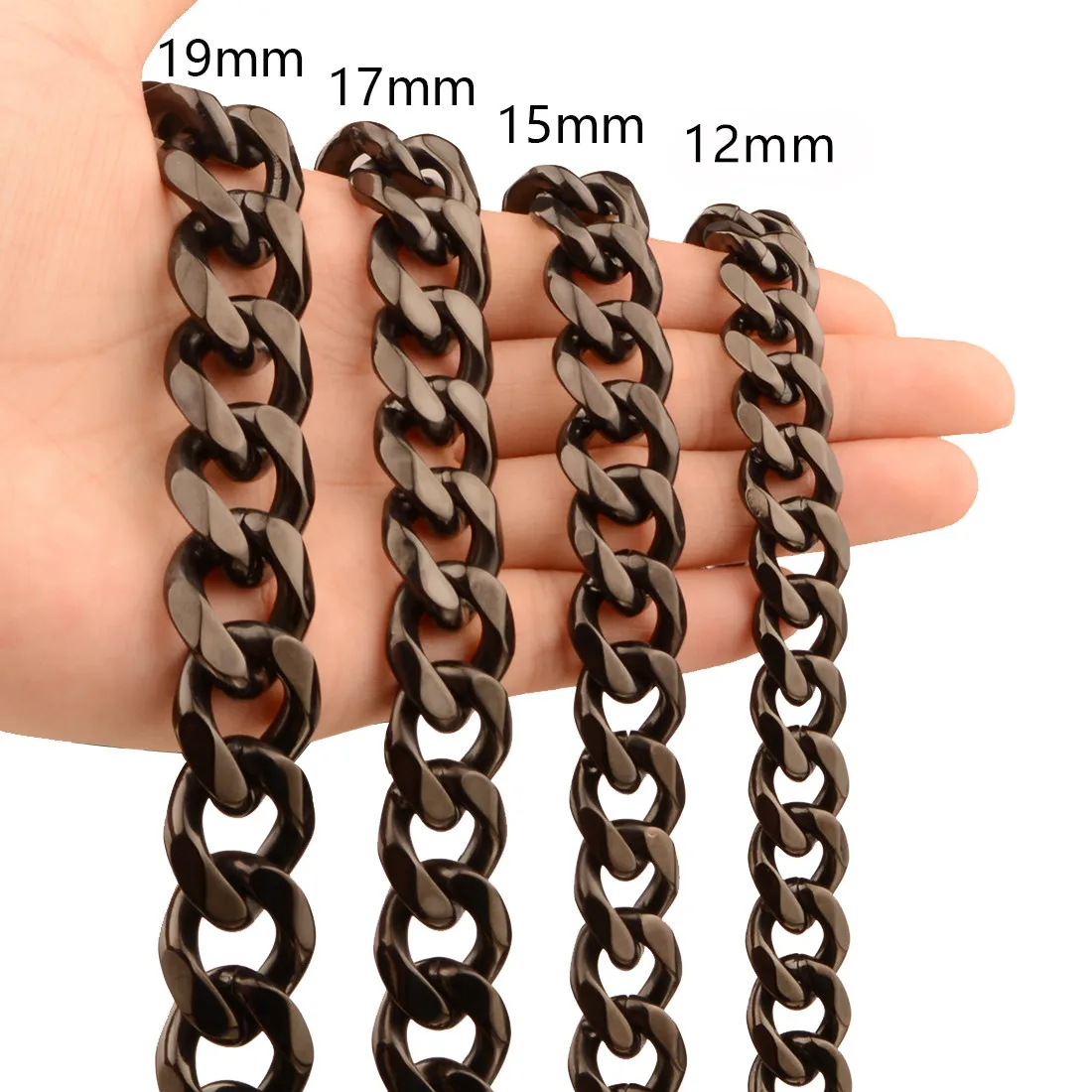 Granny Chic Cuban Link Chain Necklace for Men Women, Black Tone Stainless Steel Jewelry, Flat Clasp,12/15/17/19mm wide,7-40inch
Granny Chic Cuban Link Chain Necklace for Men Women, Black Tone Stainless Steel Jewelry, Flat Clasp,12/15/17/19mm wide,7-40inch