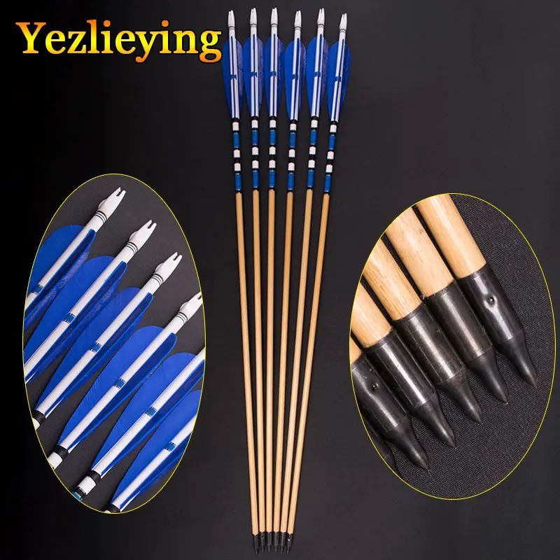 12PCS Hunting 31Inch Wood Arrow with Iron Arrowhead Peacock Blue Feather Wooden Arrows for Traditiona Handmade Archery Shooting
12PCS Hunting 31Inch Wood Arrow with Iron Arrowhead Peacock Blue Feather Wooden Arrows for Traditiona Handmade Archery Shooting