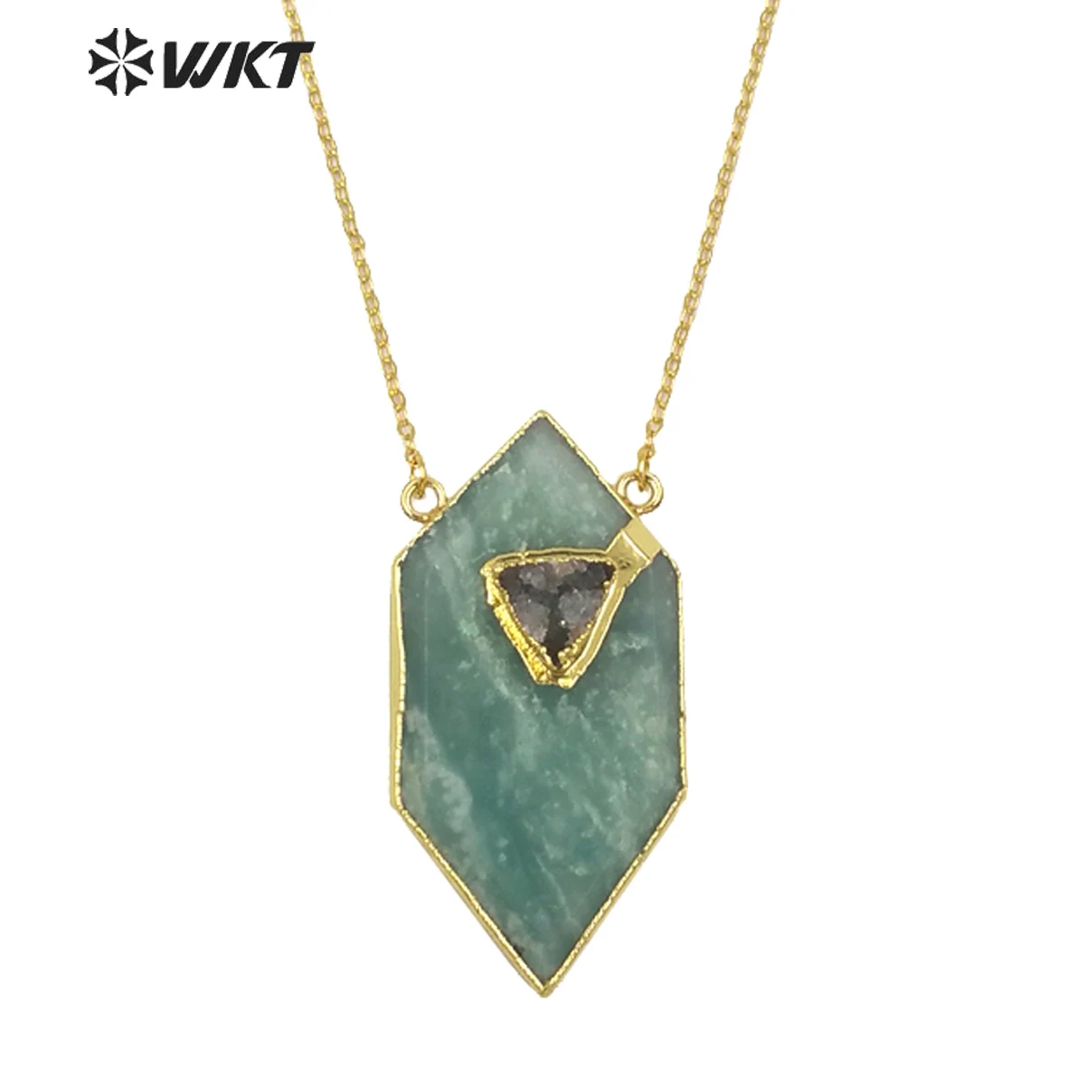 WT-N1067 WKT New Wholesale Amazing Natural Green Stone Jewelry Hexagon Shape For Lady Decorate Pendant Necklace Gift
WT-N1067 WKT New Wholesale Amazing Natural Green Stone Jewelry Hexagon Shape For Lady Decorate Pendant Necklace Gift
