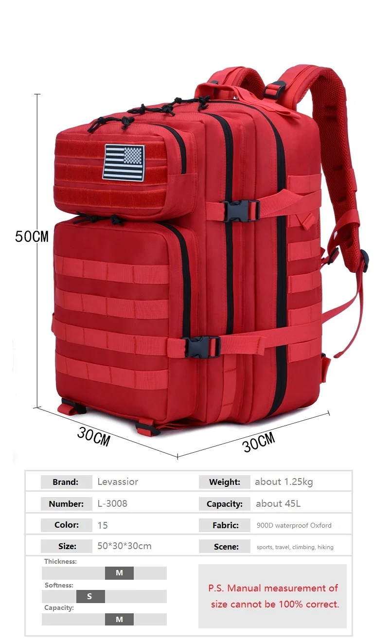 45L Military Molle Backpack Tactical Waterproof Rucksack36