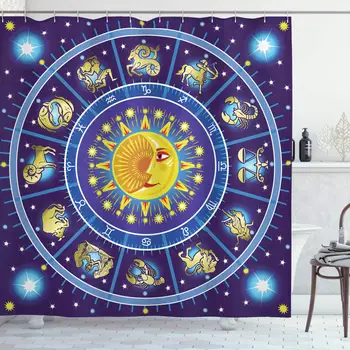 Astrology Decorations Collection, Horoscope Circle around Sun Birth Zodiac Constellation Fortune Home, Polyester Fabric Bathroom
Astrology Decorations Collection, Horoscope Circle around Sun Birth Zodiac Constellation Fortune Home, Polyester Fabric Bathroom