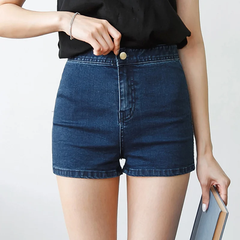 Джинсы для женщин джинсовые шорты в стиле ретро облегающие тянущиеся