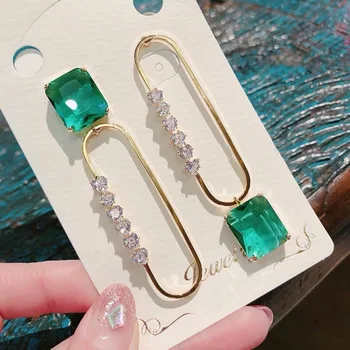 MENGJIQIAO New Korean Elegant Green Crystal Oval Metal Drop Earrings For Women Students Asymmetric Oorbellen Party Jewelry Gifts 
MENGJIQIAO New Korean Elegant Green Crystal Oval Metal Drop Earrings For Women Students Asymmetric Oorbellen Party Jewelry Gifts