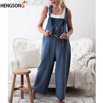 Women Jumpsuit Overalls Solid Sleeveless Pockets Wide Leg Pants New Rompers Casual Loose Lace Up Playsuits
Women Jumpsuit Overalls Solid Sleeveless Pockets Wide Leg Pants New Rompers Casual Loose Lace Up Playsuits