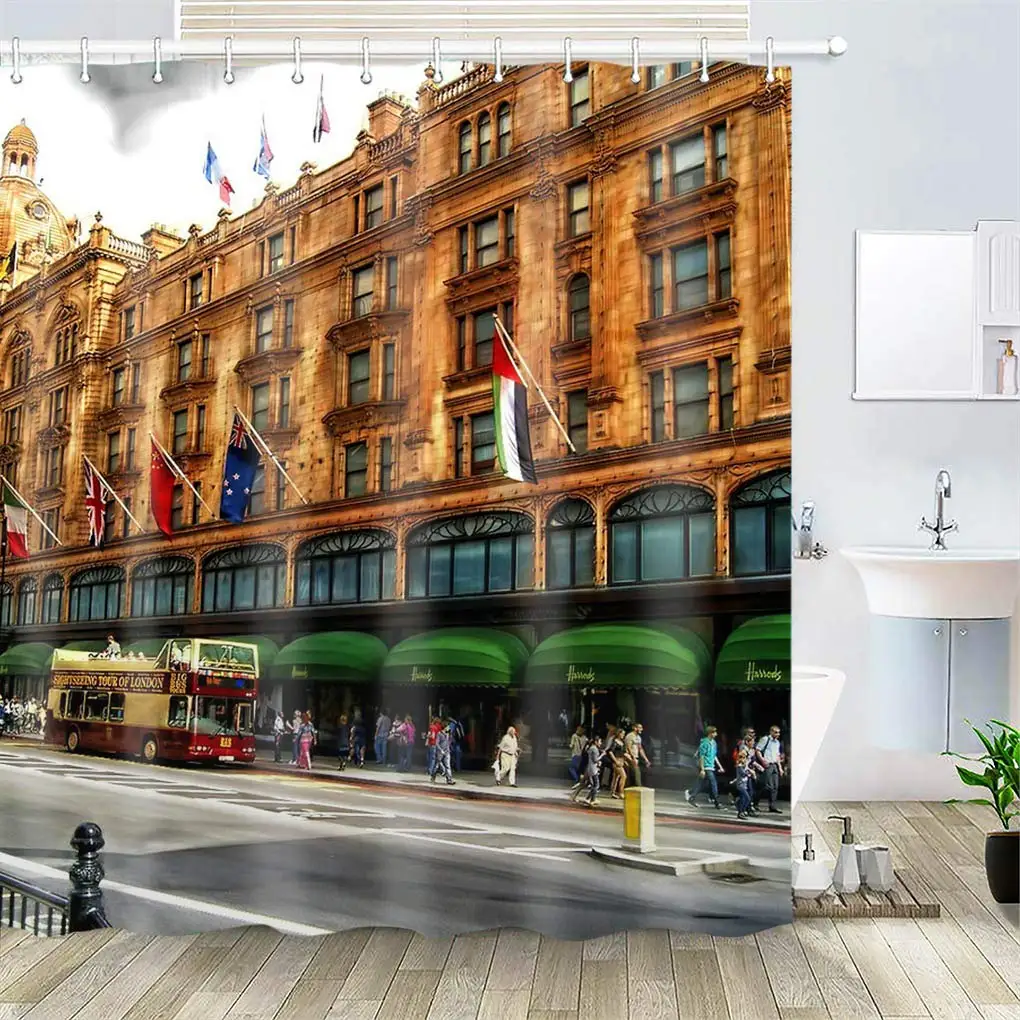 Shower Curtain, Polyester Fabric Waterproof Hooks Included-72x72 inches- Building Harrods Landmark Street London Clouds
Shower Curtain, Polyester Fabric Waterproof Hooks Included-72x72 inches- Building Harrods Landmark Street London Clouds