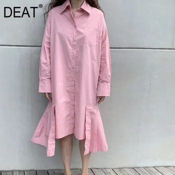 DEAT 2020 Spring Summer New Arrivals Turn Down Collar Full Sleeve Solid Pattern Women Casual Patchwork Irregular Dress AW727
DEAT 2020 Spring Summer New Arrivals Turn Down Collar Full Sleeve Solid Pattern Women Casual Patchwork Irregular Dress AW727