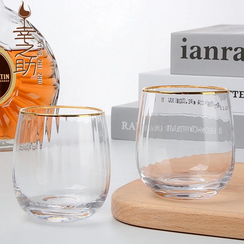 Creative gold-rimmed vertical stripes whiskey glass,Upscale Simple Crystal Glass Wine Glass cup Barware Dinner Water Drinkware
Creative gold-rimmed vertical stripes whiskey glass,Upscale Simple Crystal Glass Wine Glass cup Barware Dinner Water Drinkware
