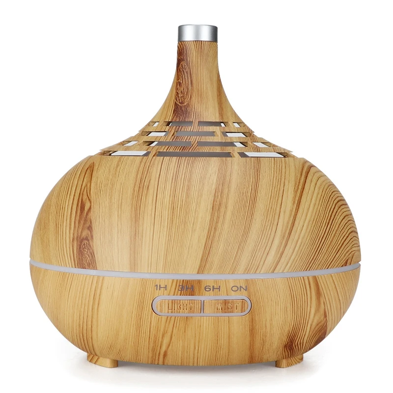 400Ml Air Humidifier Aroma Essential Oil Diffuser with Hollow Wood Grain 7 Color Changing Led Lights for Office Home
400Ml Air Humidifier Aroma Essential Oil Diffuser with Hollow Wood Grain 7 Color Changing Led Lights for Office Home