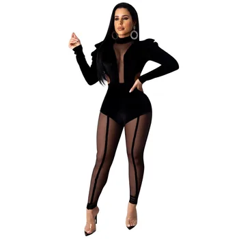 Women Fashion Sexy Mesh Sheer Nightclub Jumpsuit 2020 Long Sleeve Party Club Rompers Female Jumpsuit Backless Black Overalls
Women Fashion Sexy Mesh Sheer Nightclub Jumpsuit 2020 Long Sleeve Party Club Rompers Female Jumpsuit Backless Black Overalls