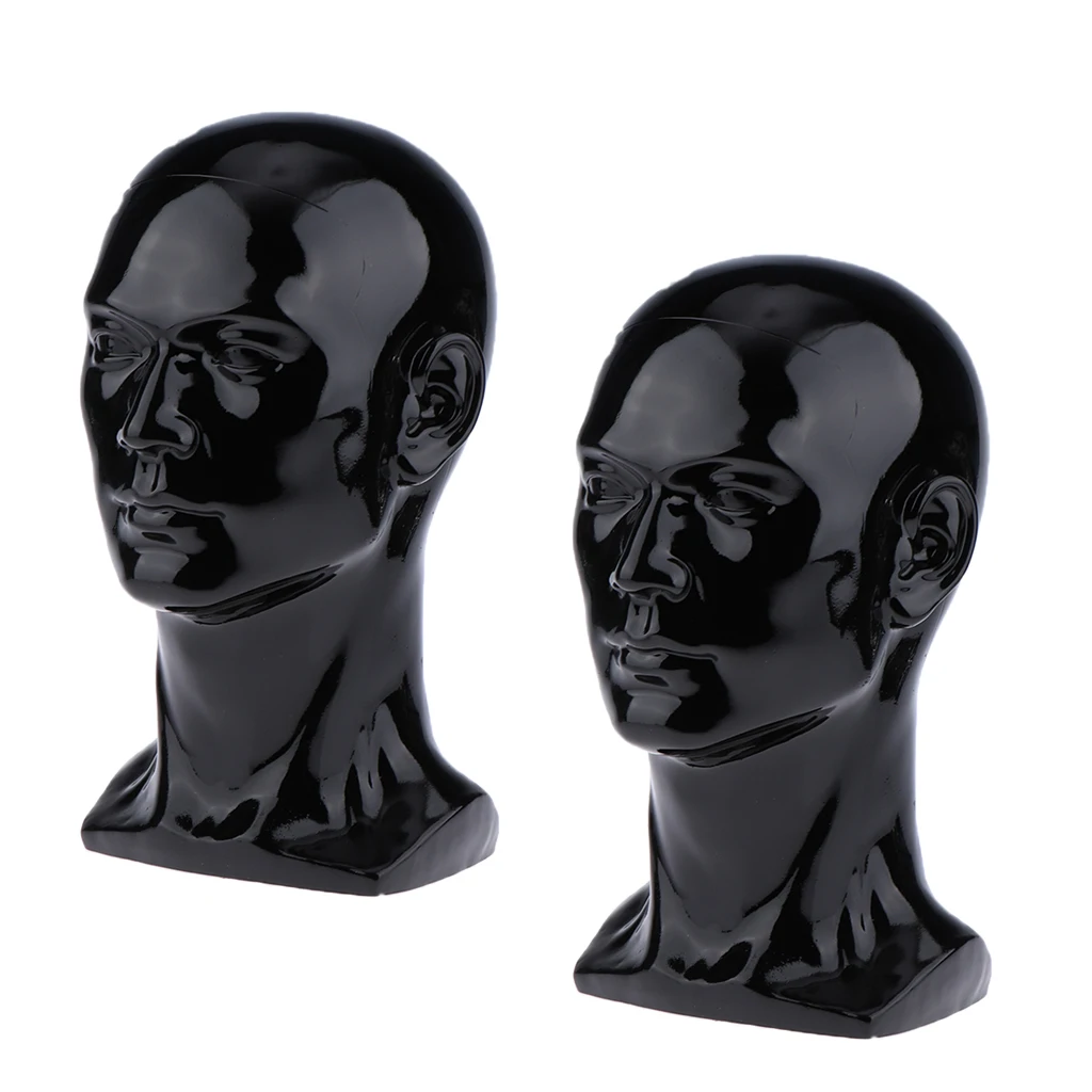 2x Male Mannequin Manikin Head Glasses Caps Wigs Jewelry Display Stand Model 2x Male Mannequin Manikin Head Glasses Caps Wigs Jewelry Display Stand Model