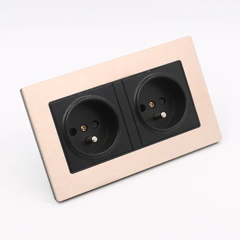 Piece Gold EU Double Power Socket Schuko, Schuko Power Panel, 16A EU Standard Wall Outlet
Piece Gold EU Double Power Socket Schuko, Schuko Power Panel, 16A EU Standard Wall Outlet