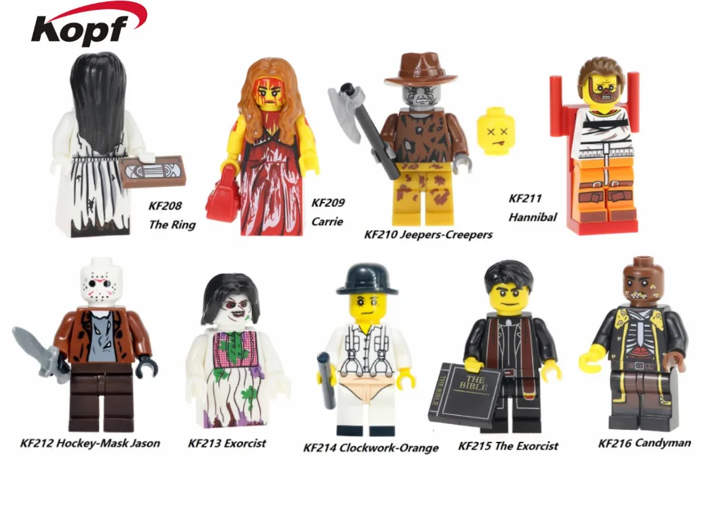 Building Blocks The Horror Theme Movie Hannibal Clockwork Orange Hackey Mask Jason Nightmares Sally Shock Kids Gift Toys KF6017
Building Blocks The Horror Theme Movie Hannibal Clockwork Orange Hackey Mask Jason Nightmares Sally Shock Kids Gift Toys KF6017