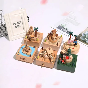 Children Festival Gifts Square Wooden Clockwork Music Box Christmas Train Roller Coaster Music Box Ornaments Home Decoration 
Children Festival Gifts Square Wooden Clockwork Music Box Christmas Train Roller Coaster Music Box Ornaments Home Decoration