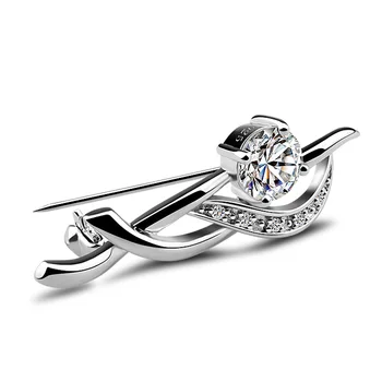Fashion Brand 925 Sterling Silver Flower Brooch Elegant Woman Silver Jewelry Zircon Chest Needle Lady Clothing Accessories Gift
Fashion Brand 925 Sterling Silver Flower Brooch Elegant Woman Silver Jewelry Zircon Chest Needle Lady Clothing Accessories Gift