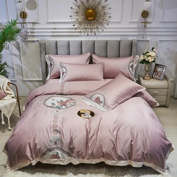 Dusty Pink Yellow Vintage Chic Flowers Embroidery Duvet Cover set Premium Egyptian Cotton Soft Bedding set Queen King size 4Pcs
Dusty Pink Yellow Vintage Chic Flowers Embroidery Duvet Cover set Premium Egyptian Cotton Soft Bedding set Queen King size 4Pcs